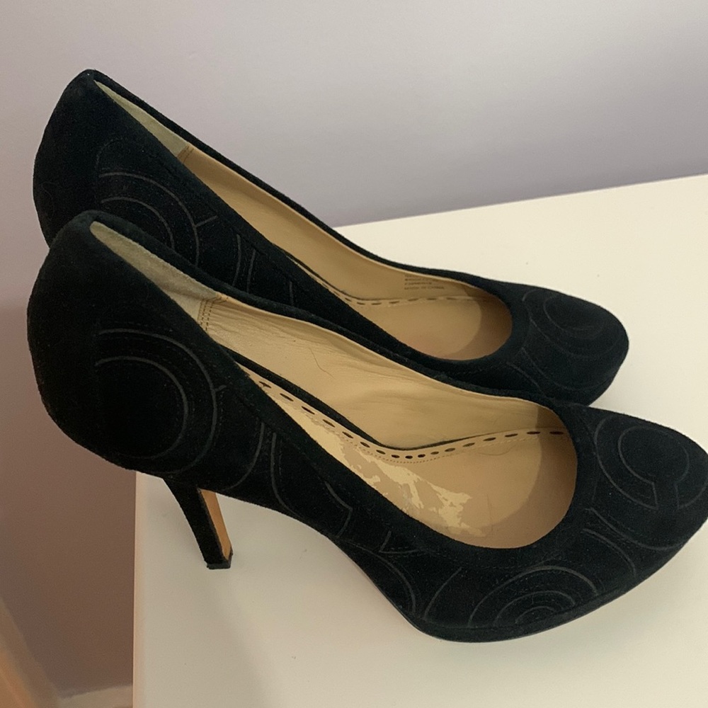 Coach Bridgette Black Suede heels